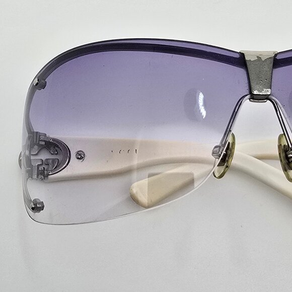 Gucci GG2807/S 6LB29 White Silver Rhinestone Frame Purple Gradient Sunglasses - Picture 13 of 13